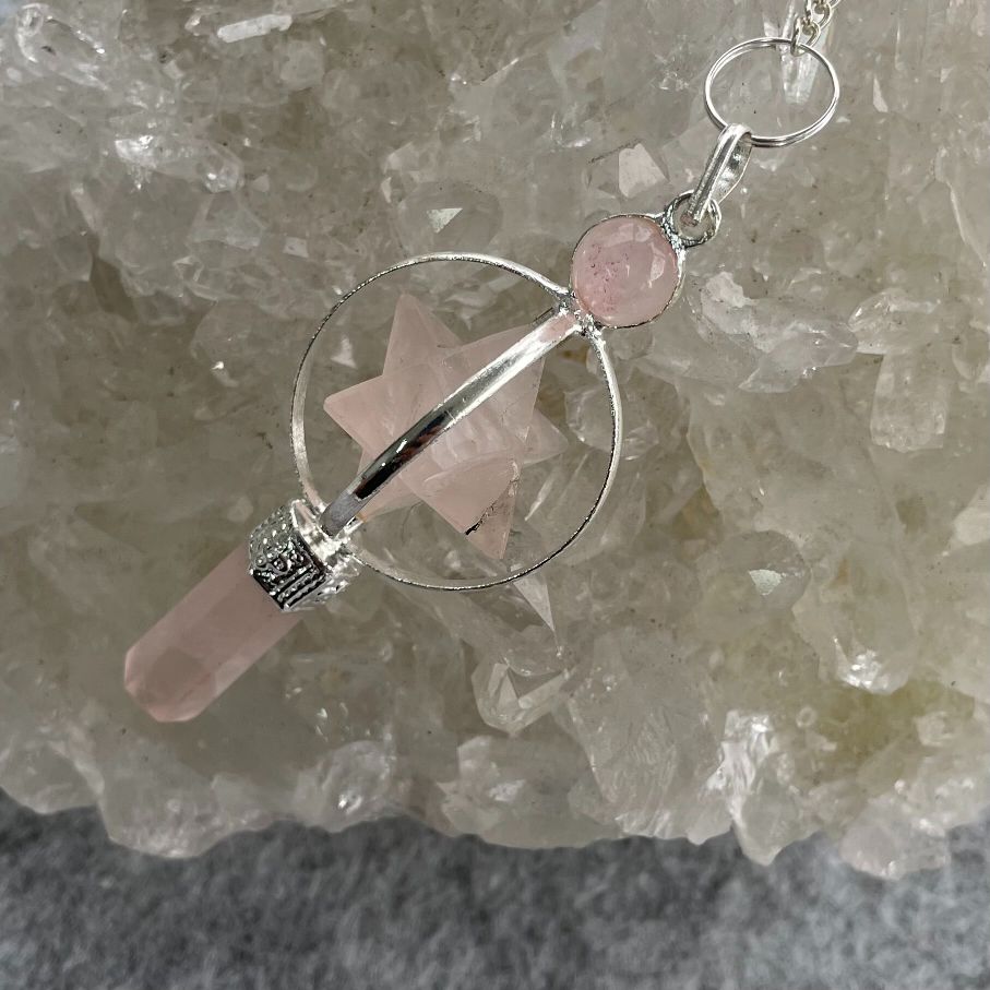 Rose Quartz Merkaba Point Pendulum Rose Quartz Merkaba Point Pendulum